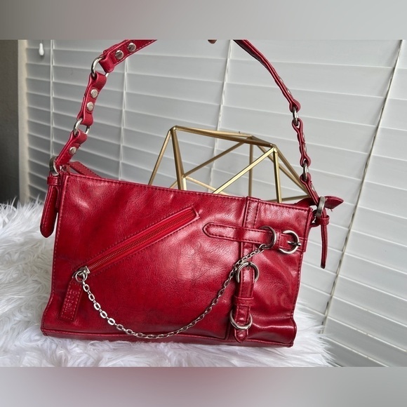 Botelli Handbags - Botelli red silver hardware chain handbag